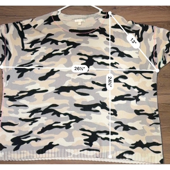 LISA TODD Camouflage Waffle Knit Oversized Sweater Women's Plus Size 2X Cozy - Picture 6 of 6